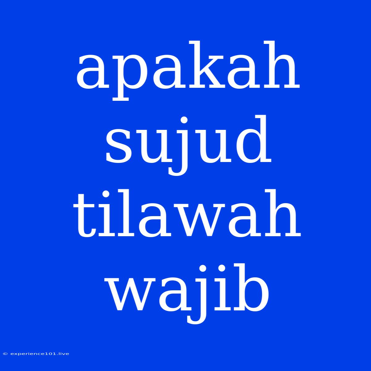 Apakah Sujud Tilawah Wajib