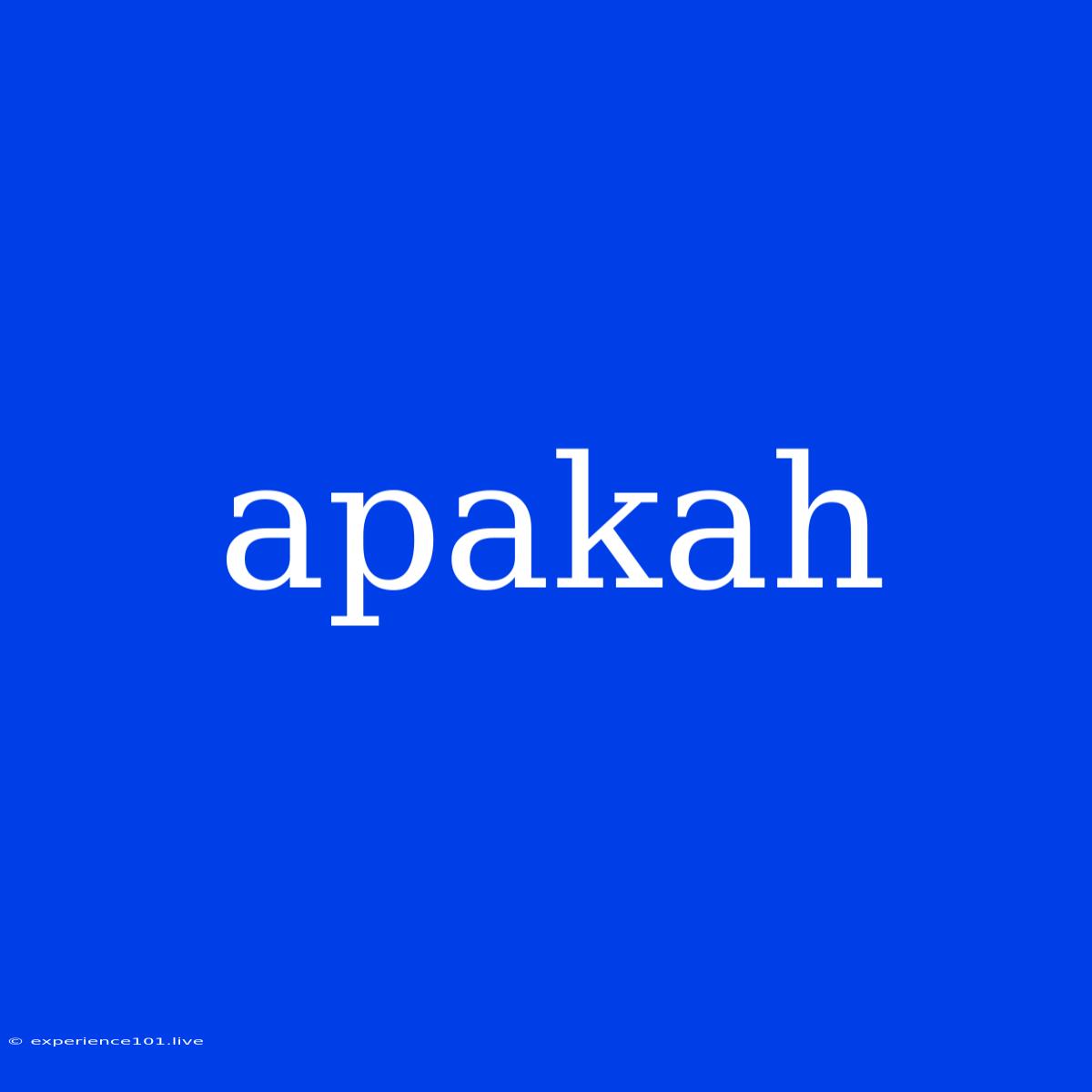 Apakah